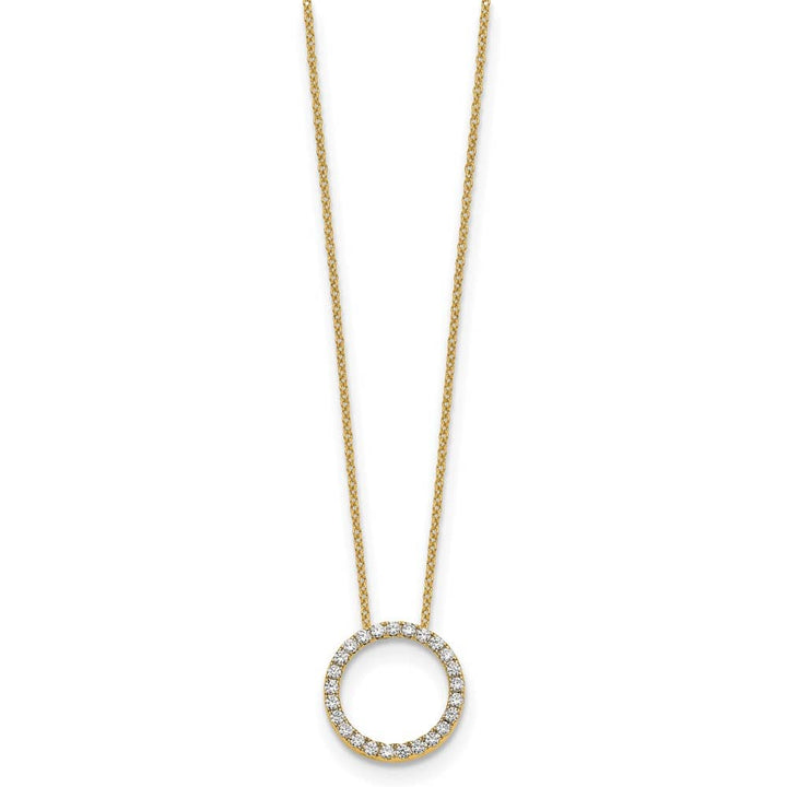 14K Yellow Gold 1/2 ct Lab Grown Diamond Pendant 18 inch Necklace