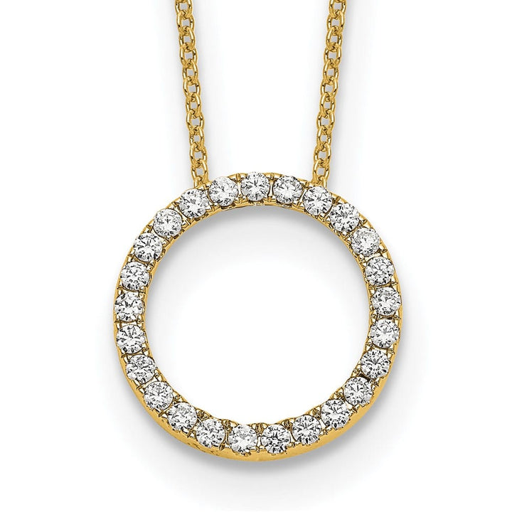 14K Yellow Gold 1/2 ct Lab Grown Diamond Pendant 18 inch Necklace
