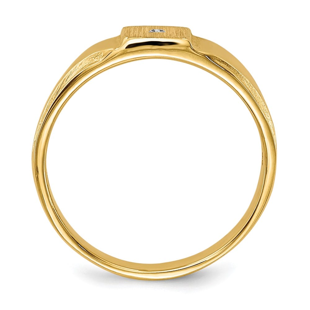 14k Yellow Gold 1/2 Point AA Diamond 4.5x4.5mm Closed Back Square Ring