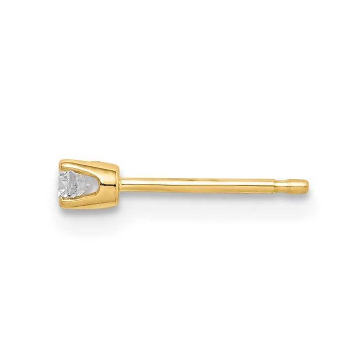 14K Yellow Gold 1/20 ct Single Diamond Stud Earring