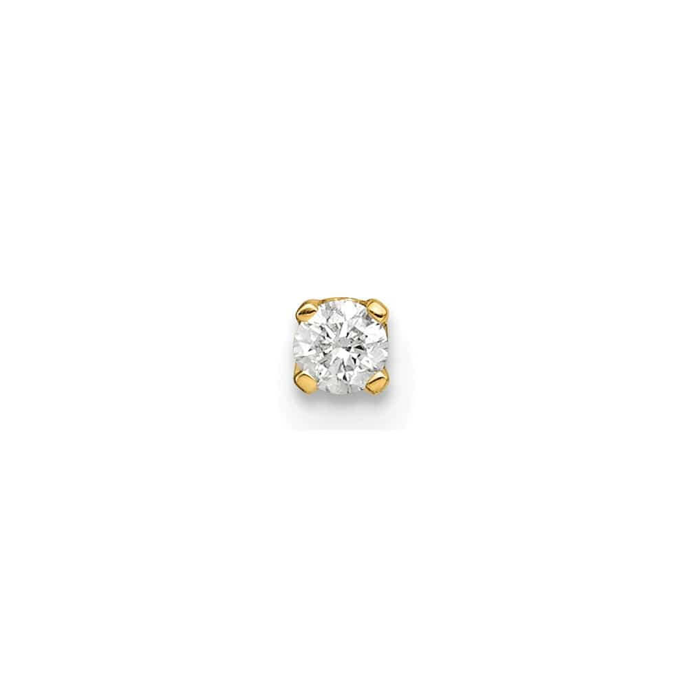 14K Yellow Gold 1/20 ct Single Diamond Stud Earring