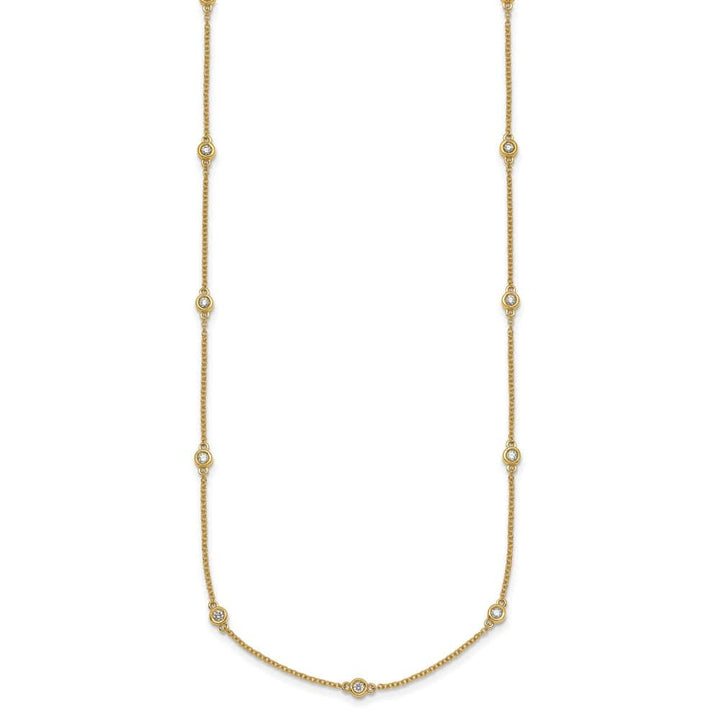14K Yellow Gold 1/3 carat Diamond Chain 13-Station 16 inch Necklace