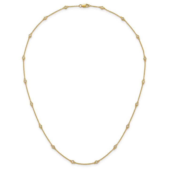 14K Yellow Gold 1/3 carat Diamond Chain 18-Station 18 inch Necklace