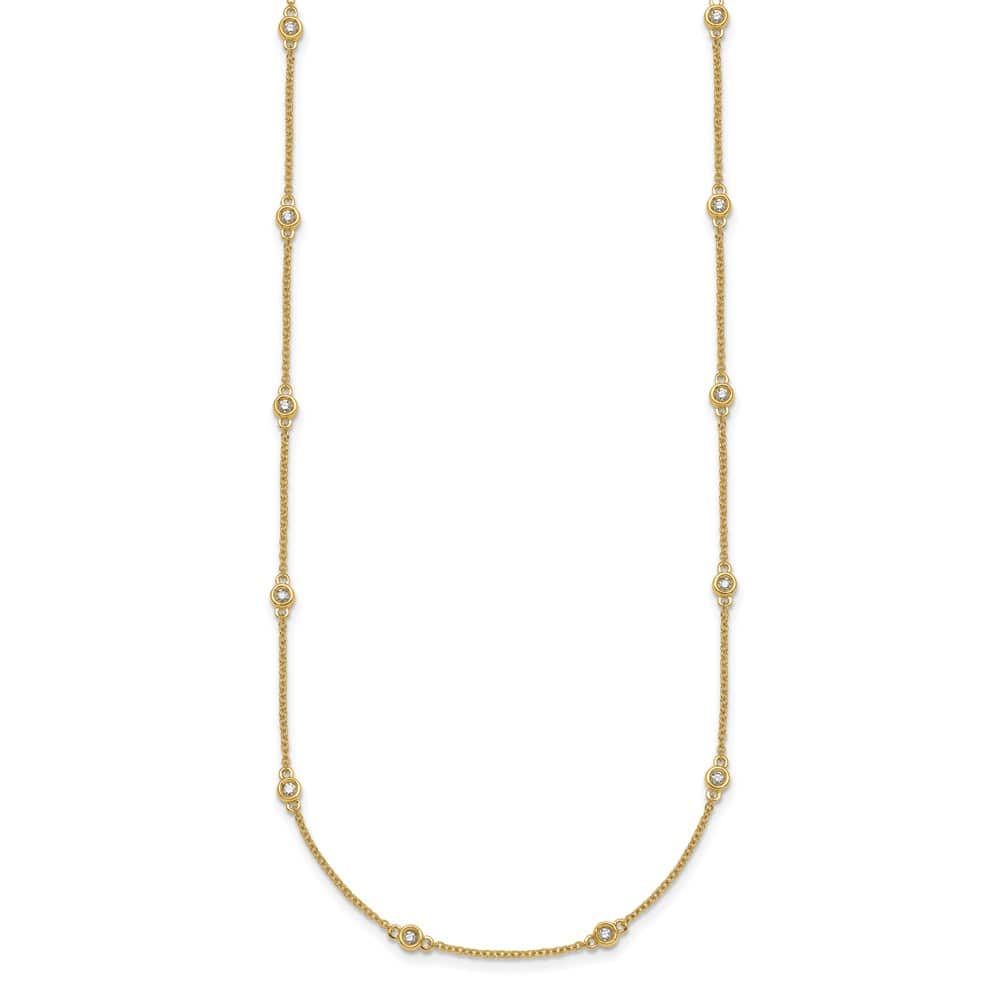 14K Yellow Gold 1/3 carat Diamond Chain 20-Station 20 inch Necklace