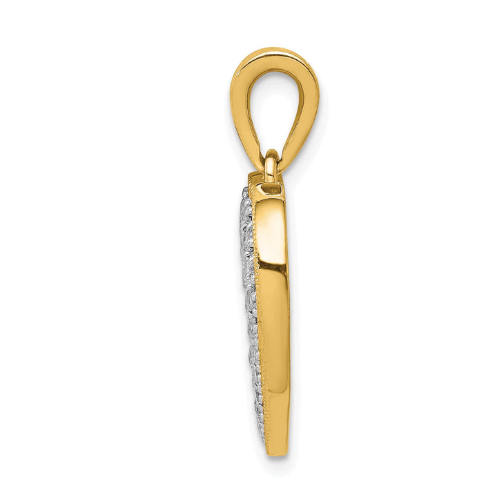 14K Yellow Gold 1/3 carat Lab Grown Diamond Complete Heart Pendant