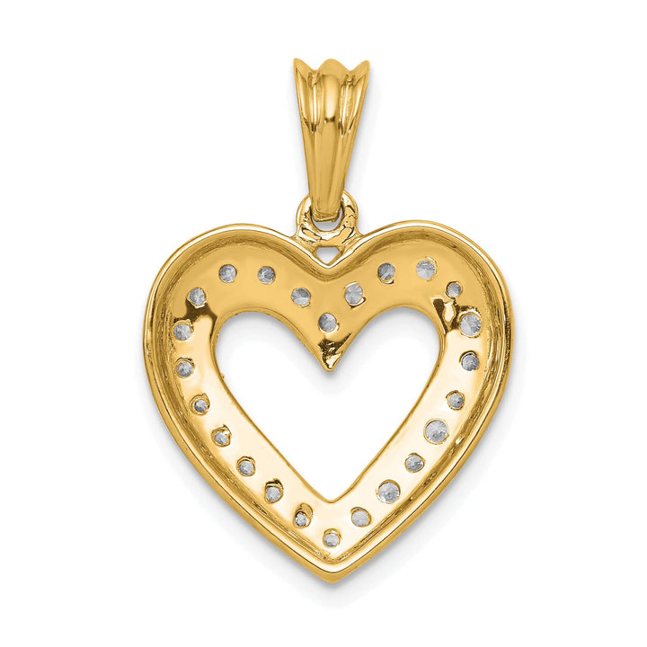 14K Yellow Gold 1/3 carat Lab Grown Diamond Complete Heart Pendant