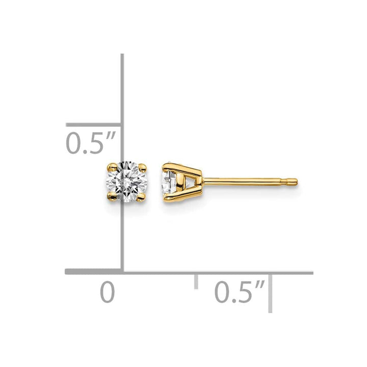 14K Yellow Gold 1/3 ct I1 J-K Diamond Push Back Stud Earrings