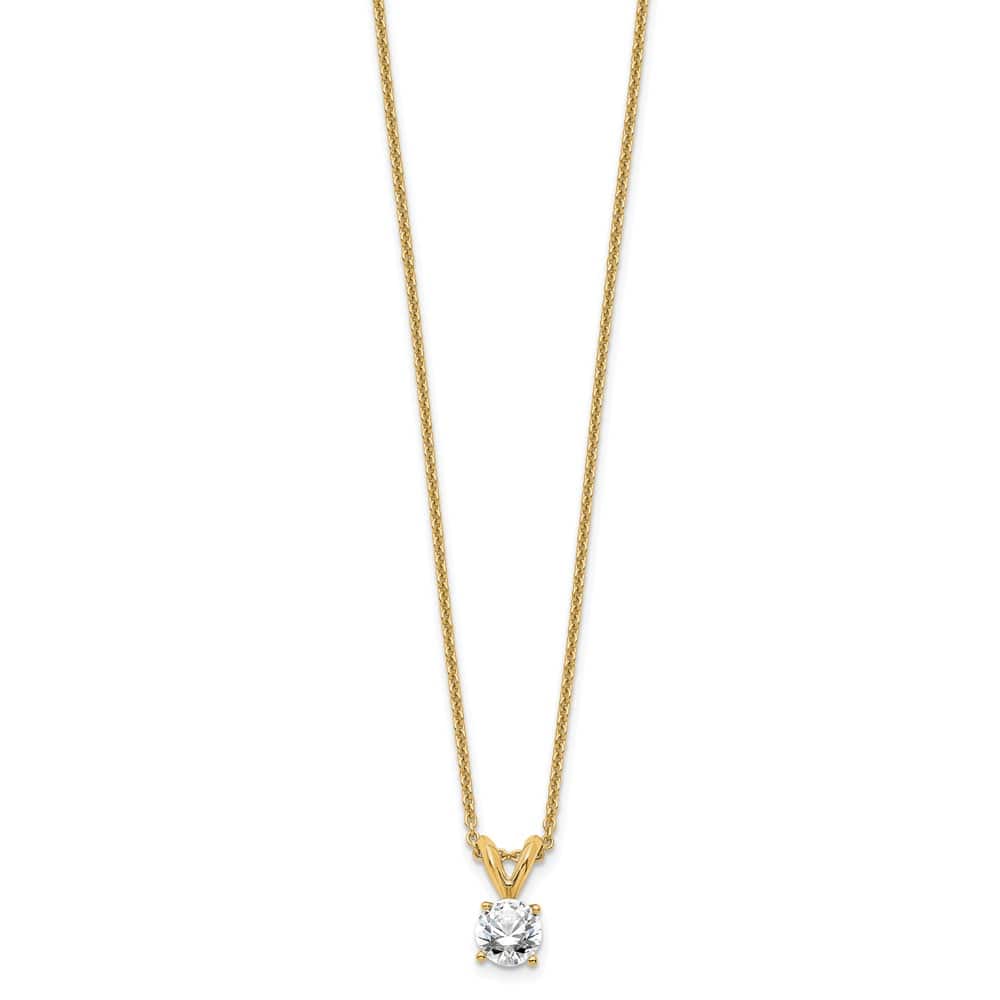 14K Yellow Gold 1/3 ct Lab Grown Diamond Solitaire 18 inch Necklace