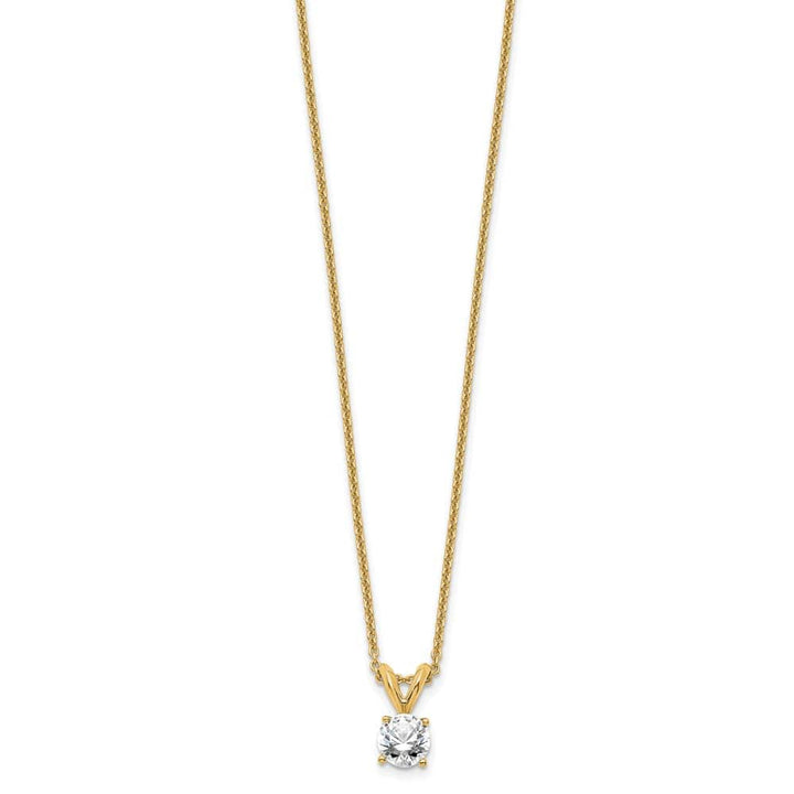 14K Yellow Gold 1/3 ct Lab Grown Diamond Solitaire 18 inch Necklace