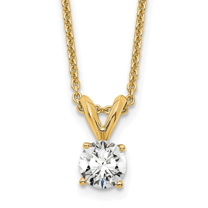 14K Yellow Gold 1/3 ct Lab Grown Diamond Solitaire 18 inch Necklace