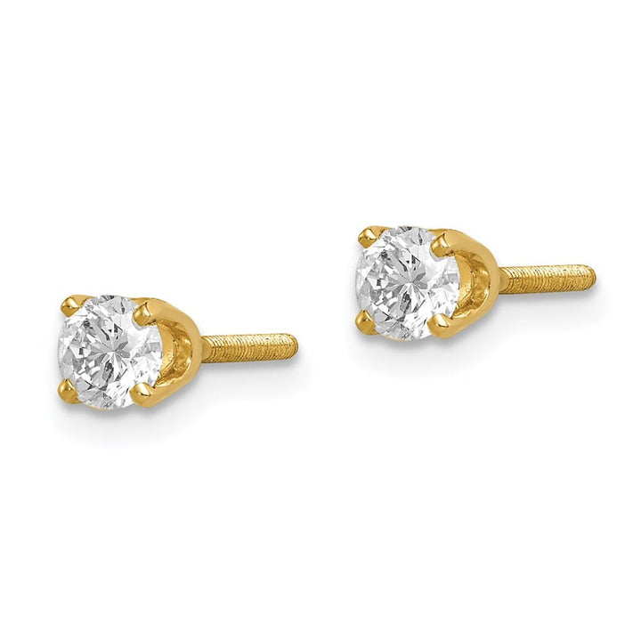 14K Yellow Gold 1/3 ct Single Diamond Stud Earring