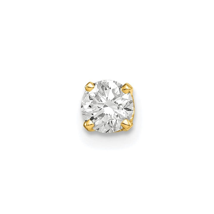 14K Yellow Gold 1/3 ct Single Diamond Stud Earring