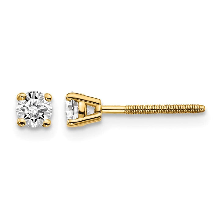 14K Yellow Gold 1/3 ct VS2/SI1 G-I Diamond Screw Back Stud Earrings