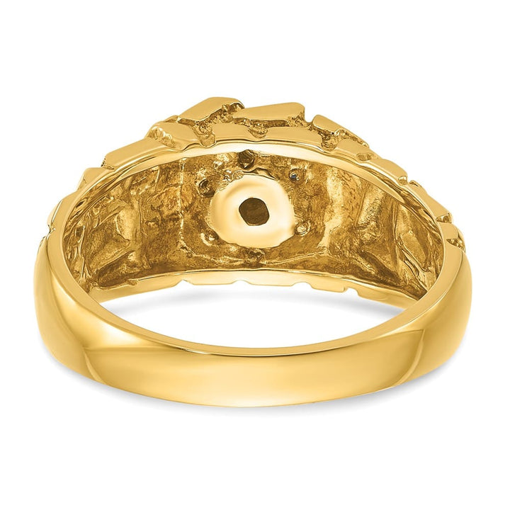 14k Yellow Gold 1/4 Carat Diamond Nugget Cluster Men's Ring