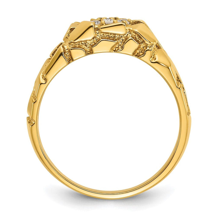 14k Yellow Gold 1/4 Carat Diamond Nugget Cluster Men's Ring