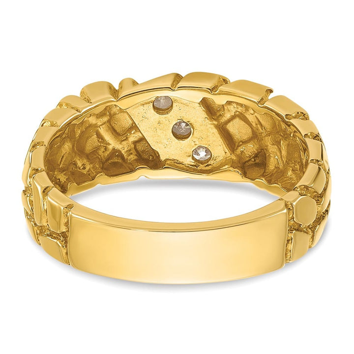 14k Yellow Gold 1/4 Carat Diamond Nugget Men's Ring