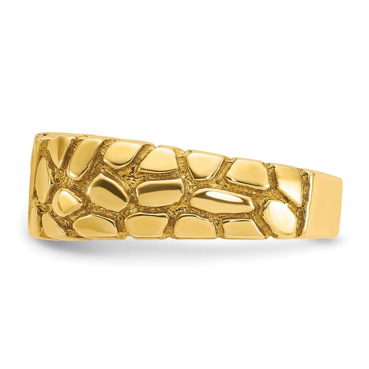 14k Yellow Gold 1/4 Carat Diamond Nugget Men's Ring