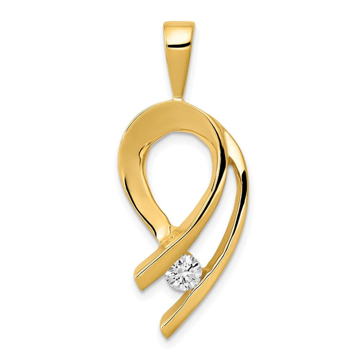 14K Yellow Gold 1/4 Carat I1 Diamond Slide
