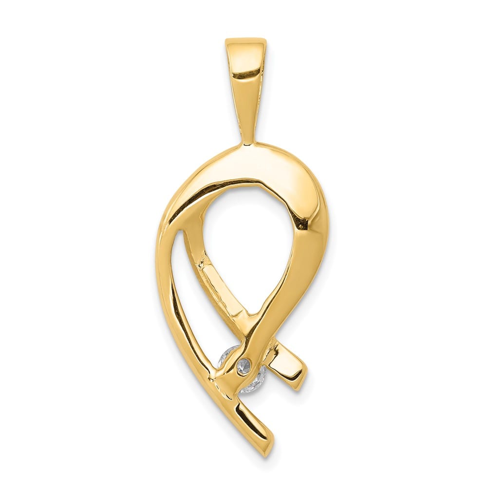 14K Yellow Gold 1/4 Carat I1 Diamond Slide