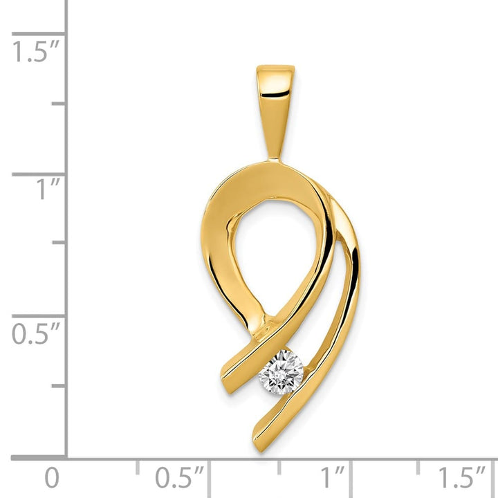 14K Yellow Gold 1/4 Carat I1 Diamond Slide