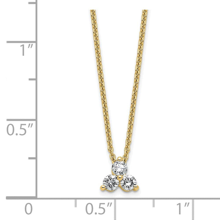 14K Yellow Gold 1/4 carat Lab Grown Diamond Cluster 18 inch Necklace