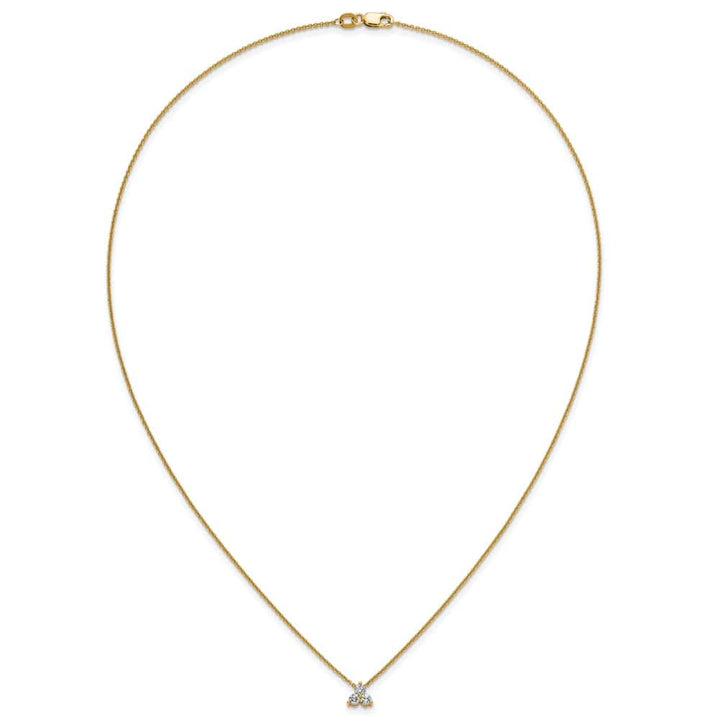 14K Yellow Gold 1/4 carat Lab Grown Diamond Cluster 18 inch Necklace