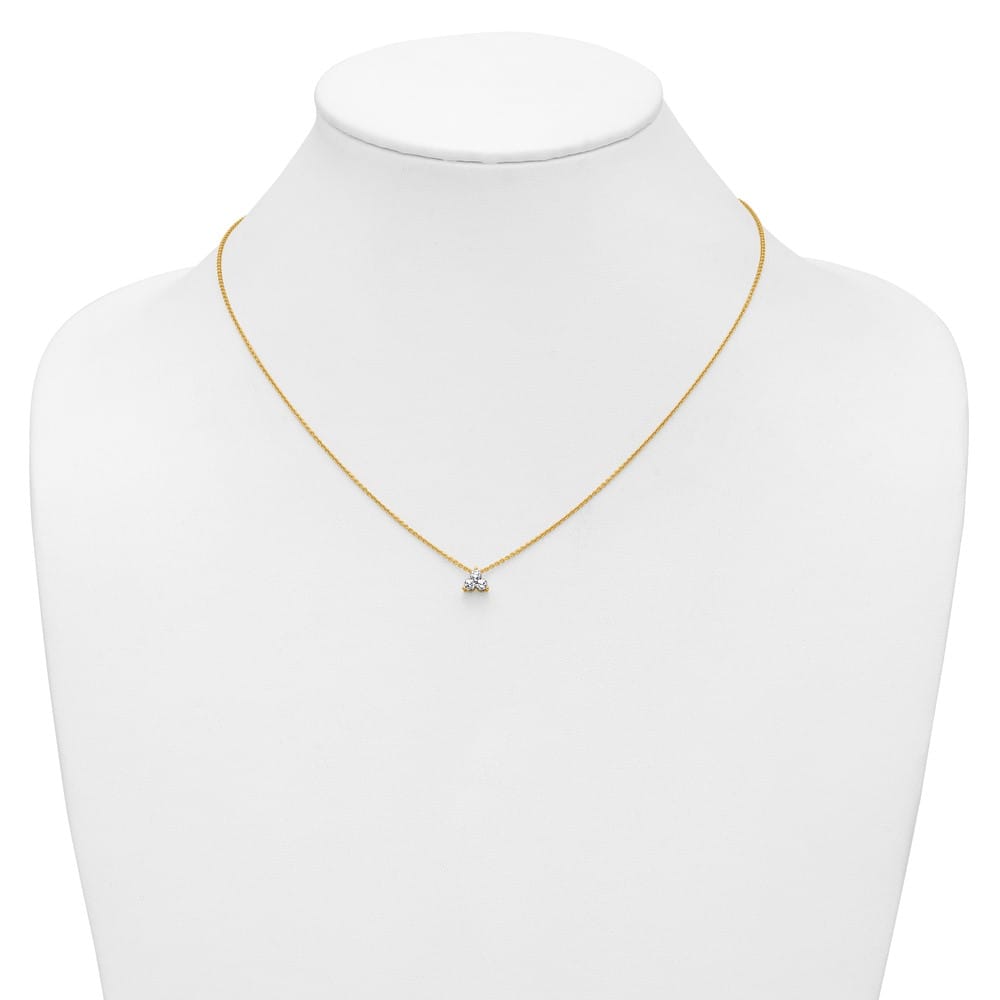 14K Yellow Gold 1/4 carat Lab Grown Diamond Cluster 18 inch Necklace