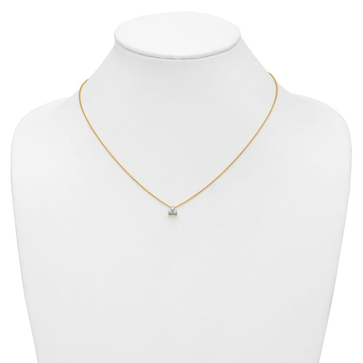 14K Yellow Gold 1/4 carat Lab Grown Diamond Cluster 18 inch Necklace