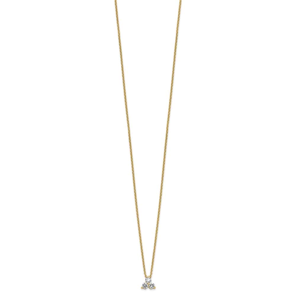 14K Yellow Gold 1/4 carat Lab Grown Diamond Cluster 18 inch Necklace
