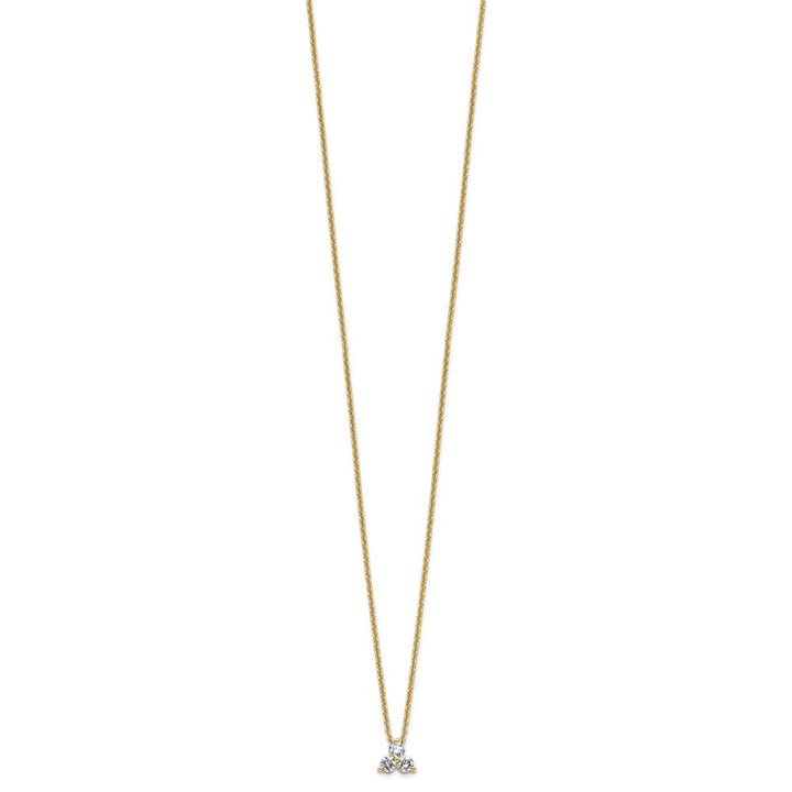 14K Yellow Gold 1/4 carat Lab Grown Diamond Cluster 18 inch Necklace