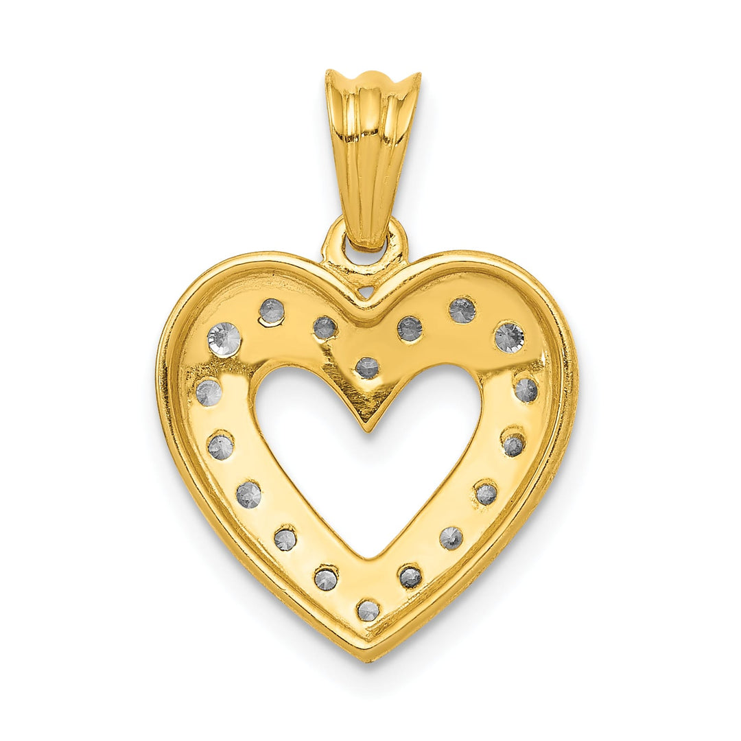 14K Yellow Gold 1/4 carat Lab Grown Diamond Complete Heart Pendant