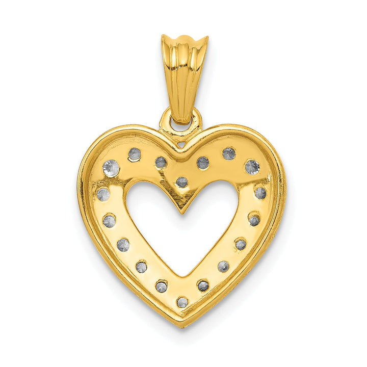 14K Yellow Gold 1/4 carat Lab Grown Diamond Complete Heart Pendant