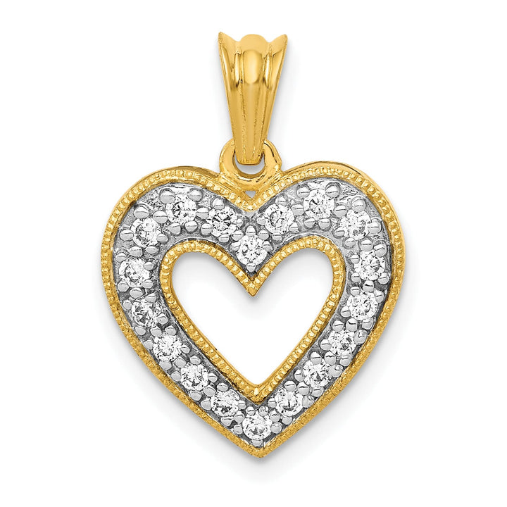 14K Yellow Gold 1/4 carat Lab Grown Diamond Complete Heart Pendant