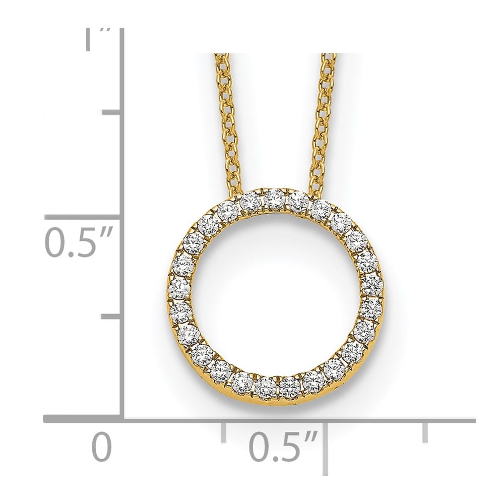 14K Yellow Gold 1/4 ct Lab Grown Diamond Pendant 18 inch Necklace