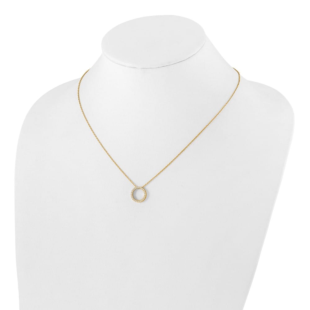 14K Yellow Gold 1/4 ct Lab Grown Diamond Pendant 18 inch Necklace