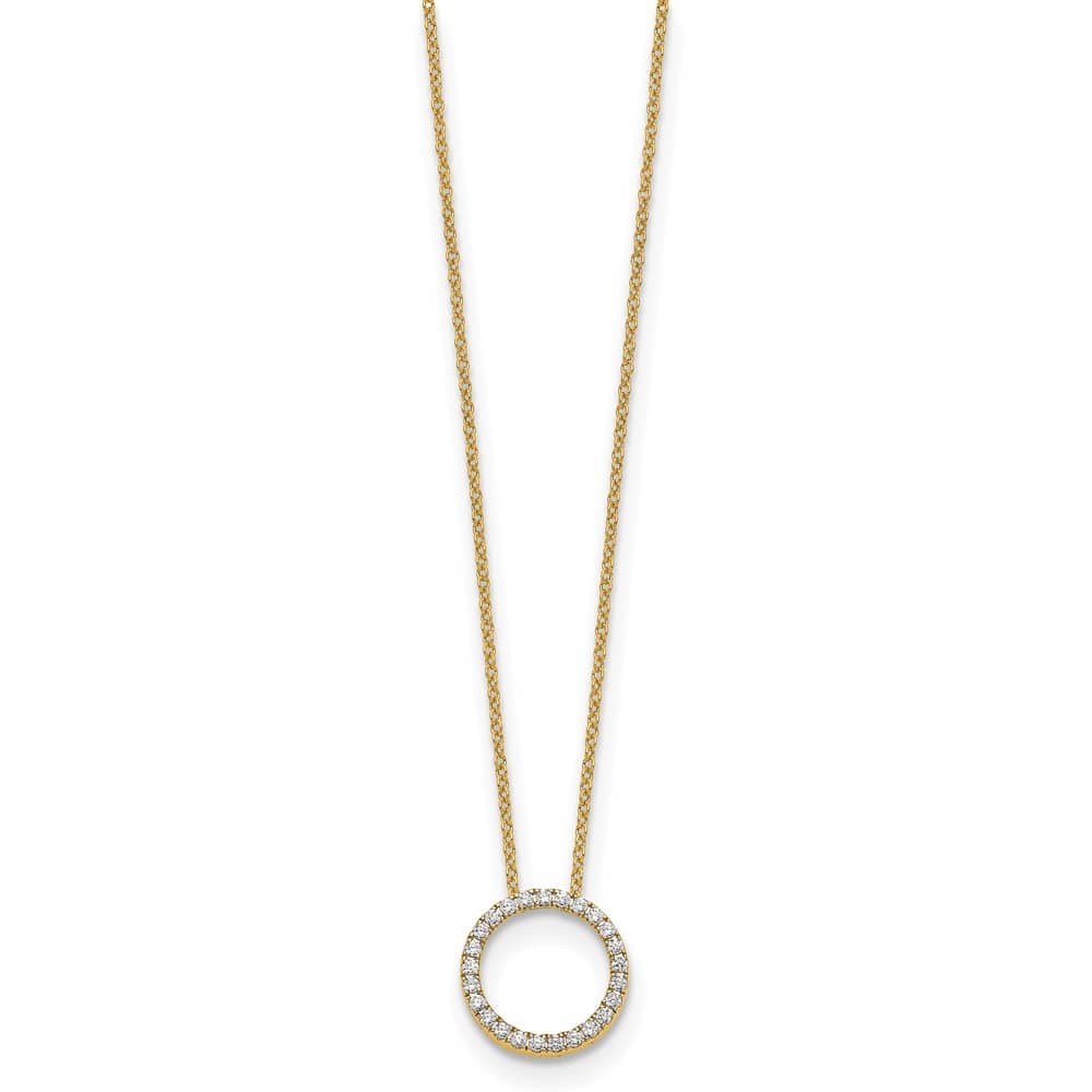 14K Yellow Gold 1/4 ct Lab Grown Diamond Pendant 18 inch Necklace