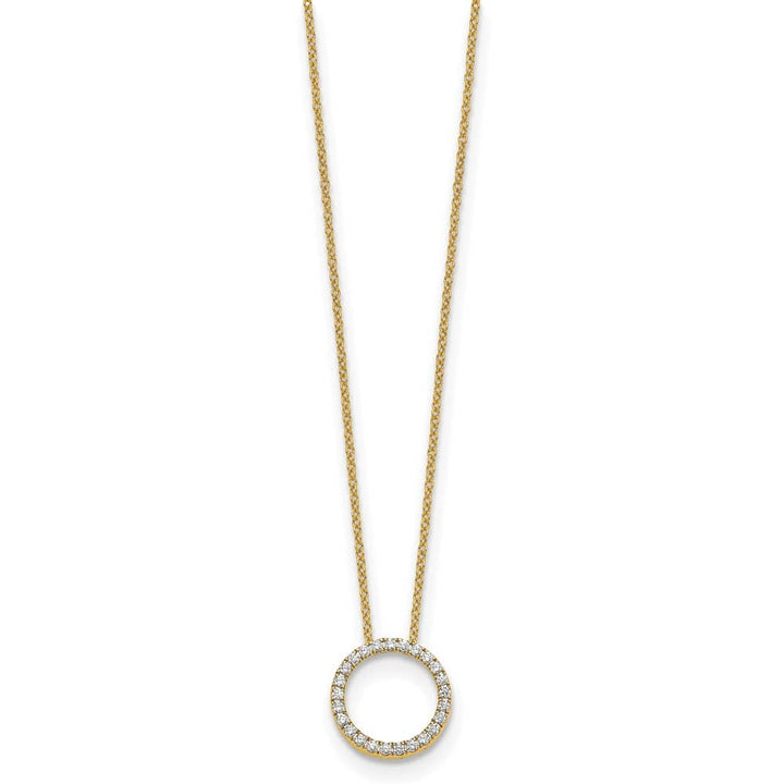14K Yellow Gold 1/4 ct Lab Grown Diamond Pendant 18 inch Necklace