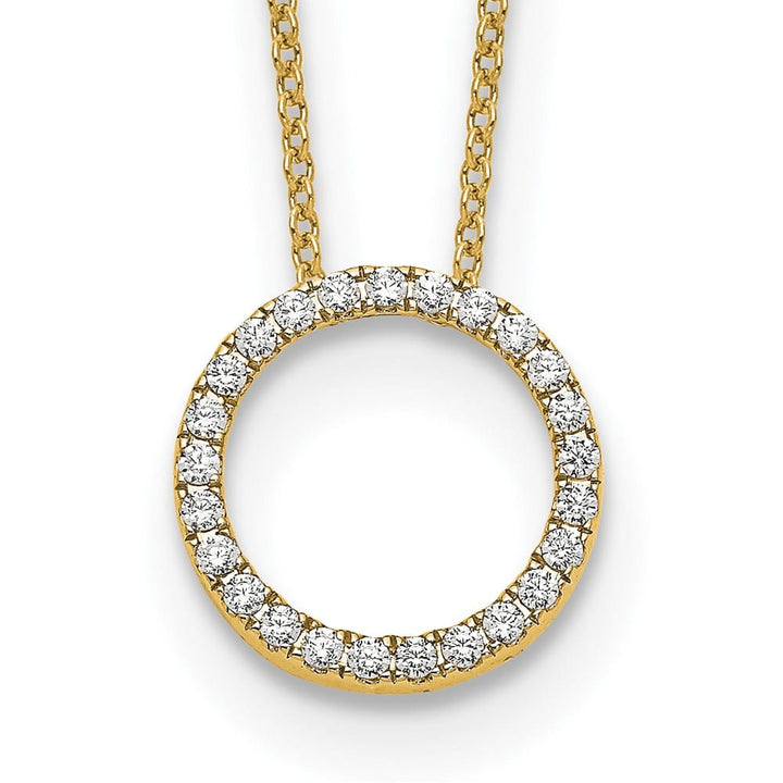 14K Yellow Gold 1/4 ct Lab Grown Diamond Pendant 18 inch Necklace
