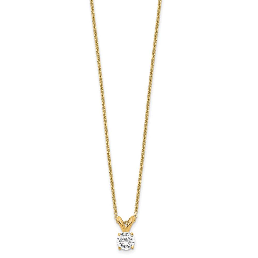 14K Yellow Gold 1/4 ct Lab Grown Diamond Solitaire 18 inch Necklace