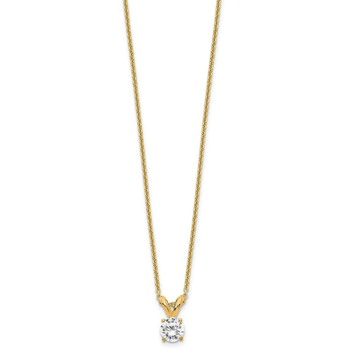 14K Yellow Gold 1/4 ct Lab Grown Diamond Solitaire 18 inch Necklace
