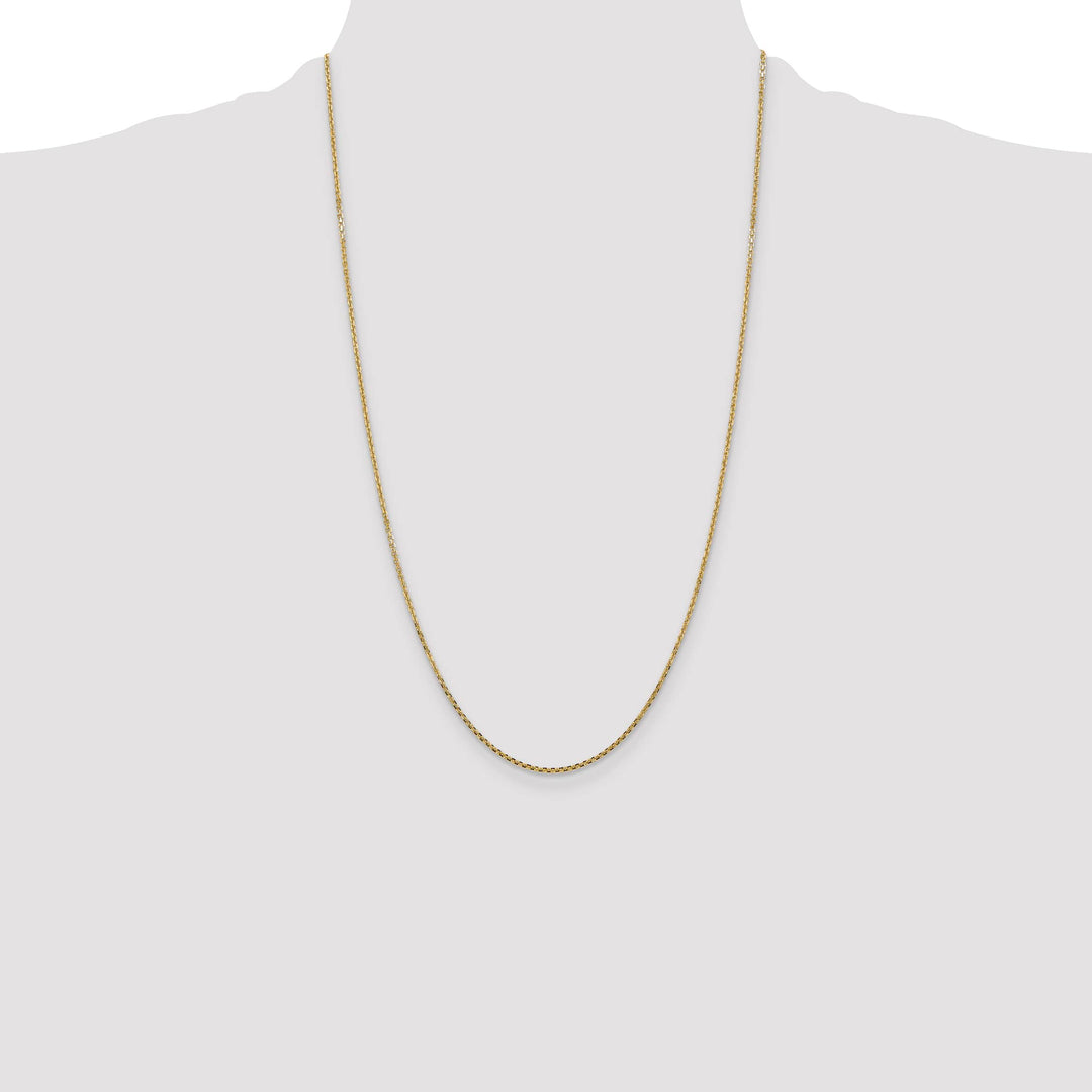 14K Yellow Gold 1.45mm Solid D.C. Cable Chain 26 Inch