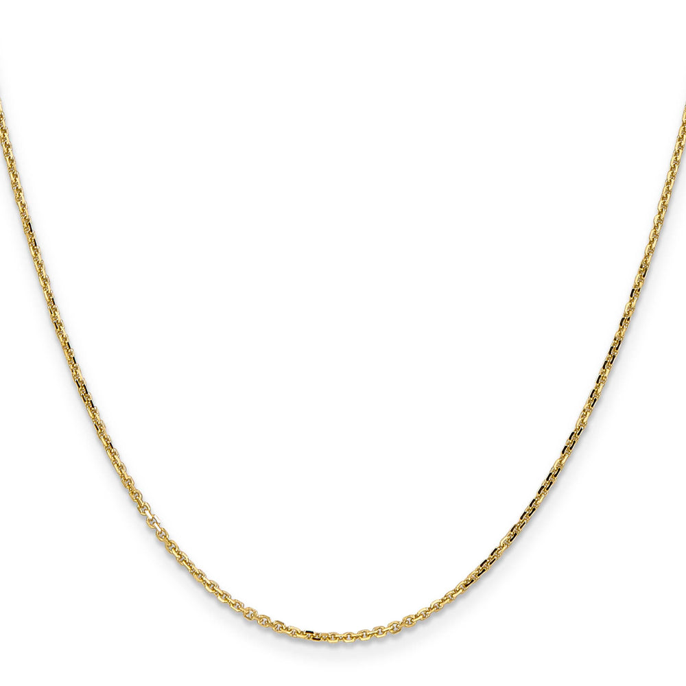 14K Yellow Gold 1.4mm D.C. Round Open Link Cable Chain 26 Inch