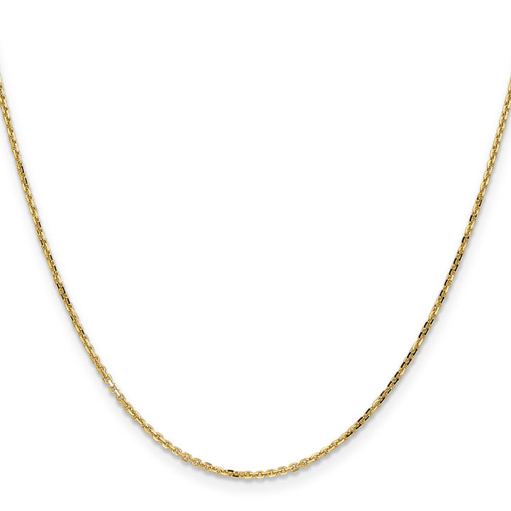 14K Yellow Gold 1.4mm D.C. Round Open Link Cable Chain 26 Inch