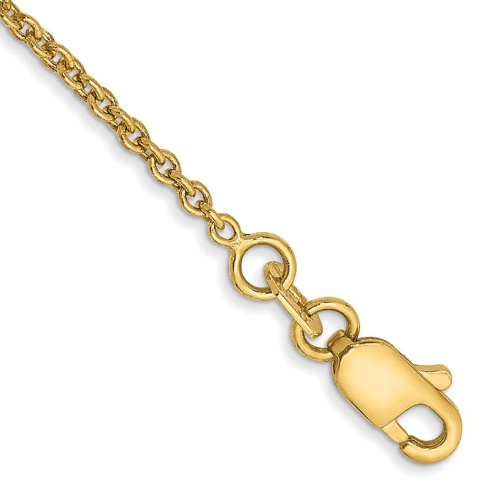 14K Yellow Gold 1.4mm Forzantine Cable with Lobster Clasp Anklet — solid 14K yellow gold, 9 inches long, 1.4 mm wide, lobster clasp, 1.57 g