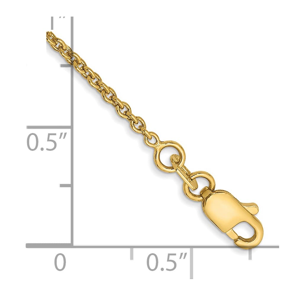 14K Yellow Gold 1.4mm Forzantine Cable with Lobster Clasp Anklet