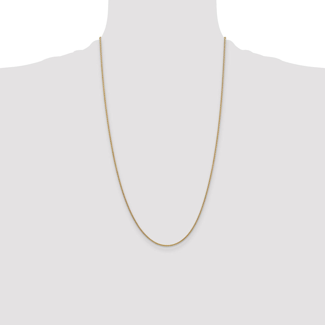14K Yellow Gold 1.4mm Round Open Link Cable Chain 26 Inch