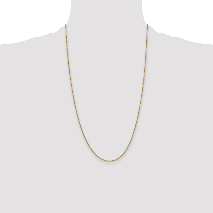 14K Yellow Gold 1.4mm Round Open Link Cable Chain 26 Inch