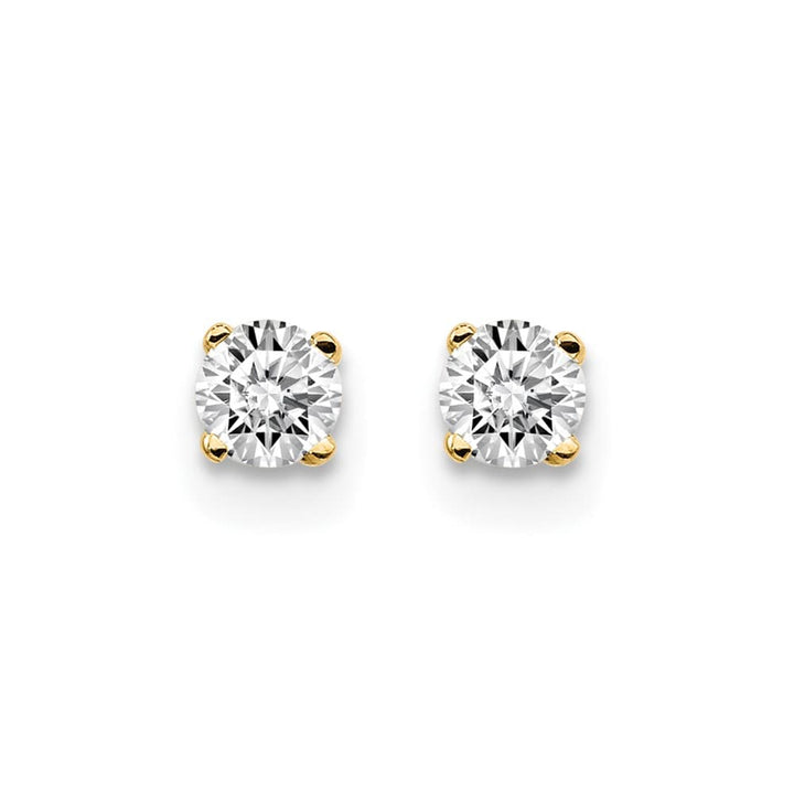 14K Yellow Gold 1/5 ct I2 K-L Diamond Push Back Stud Earrings