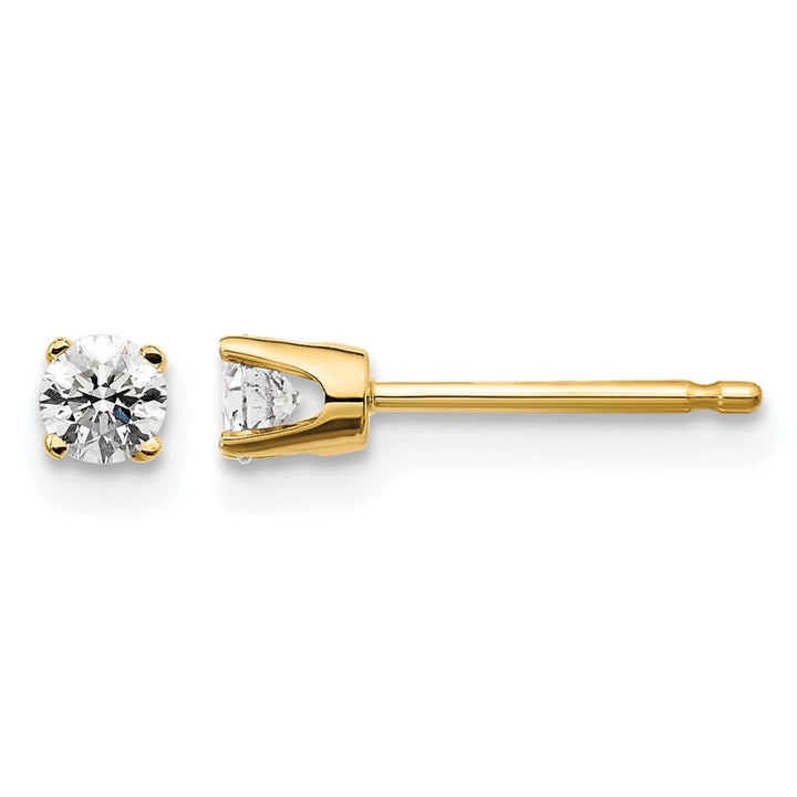 14K Yellow Gold 1/5 ct I2 K-L Diamond Push Back Stud Earrings