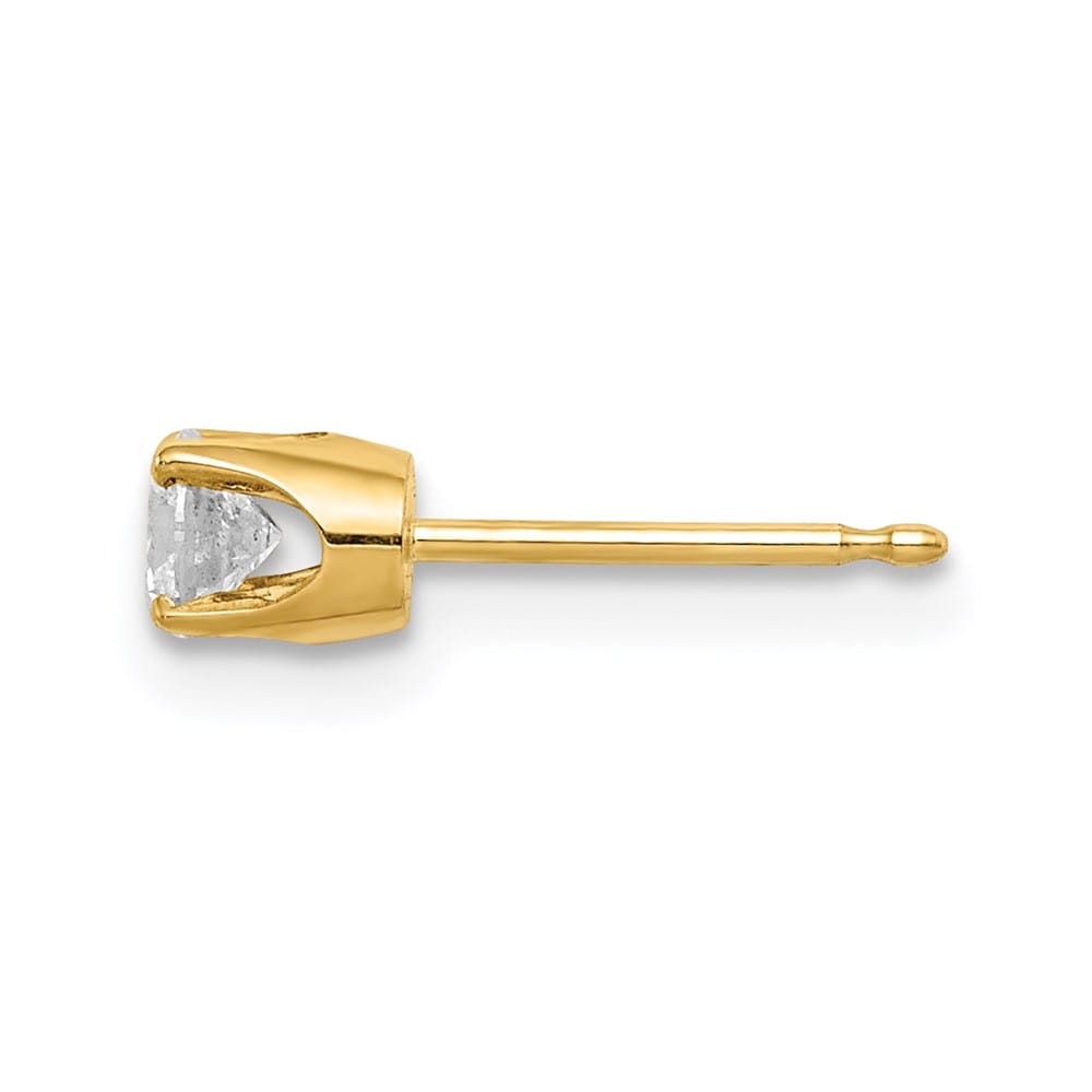 14K Yellow Gold 1/5 ct Single Diamond Stud Earring